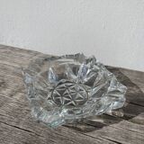 Cendrier en verre taillé transparent 1970