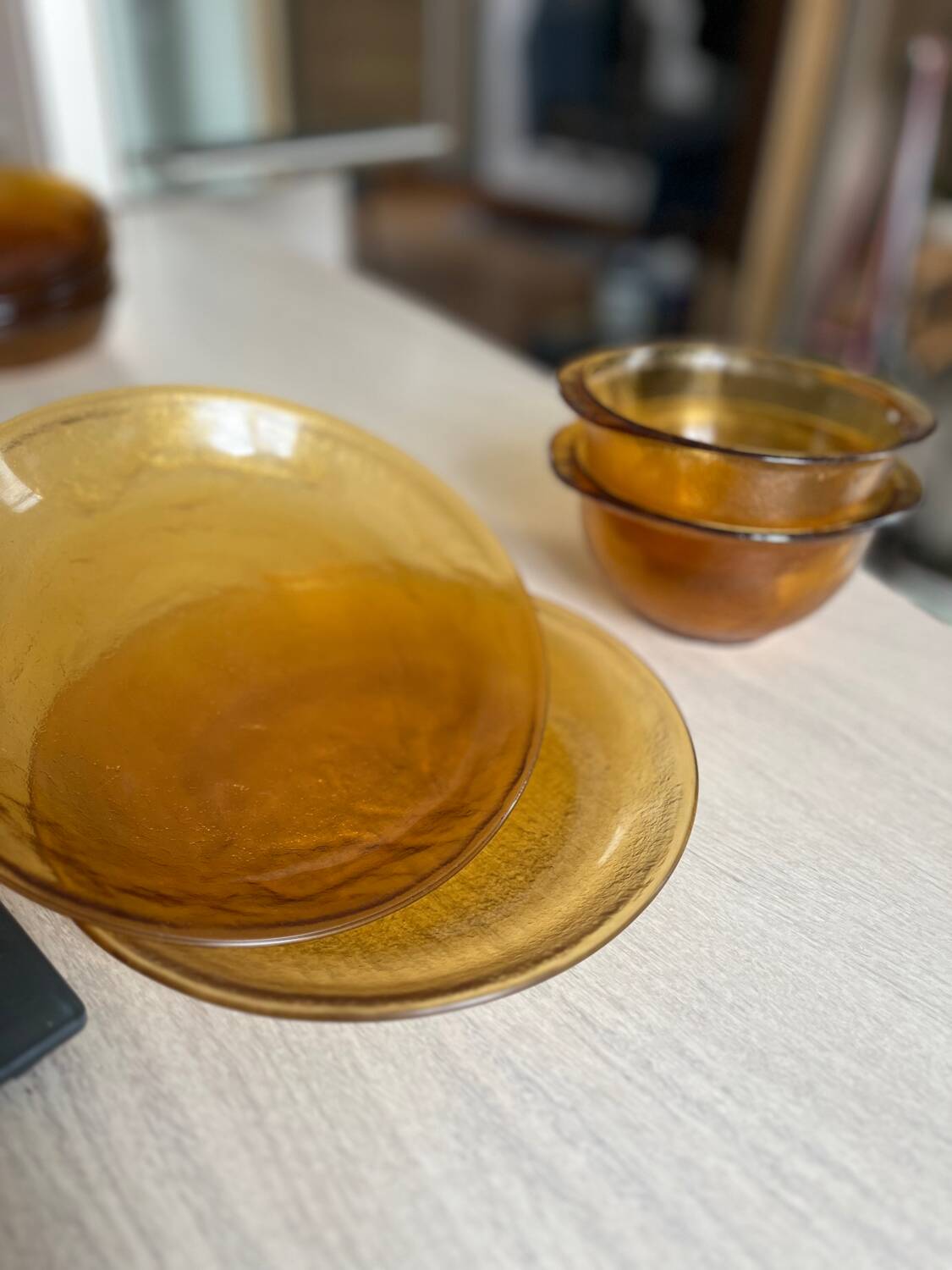 Arcoroc Sierra amber service – 9 pieces (1970s)