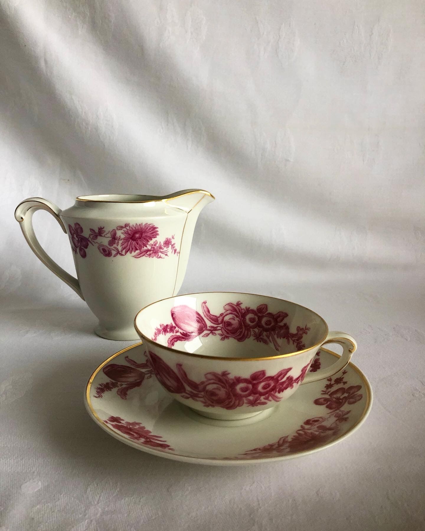 Limoges fine porcelain cup and under cup