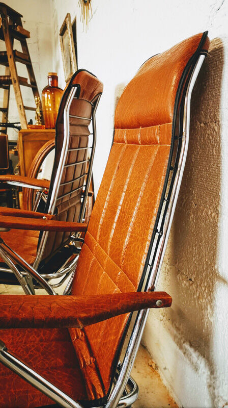 Pair of Italian reclining chairs Maule Marga from the 1970s
