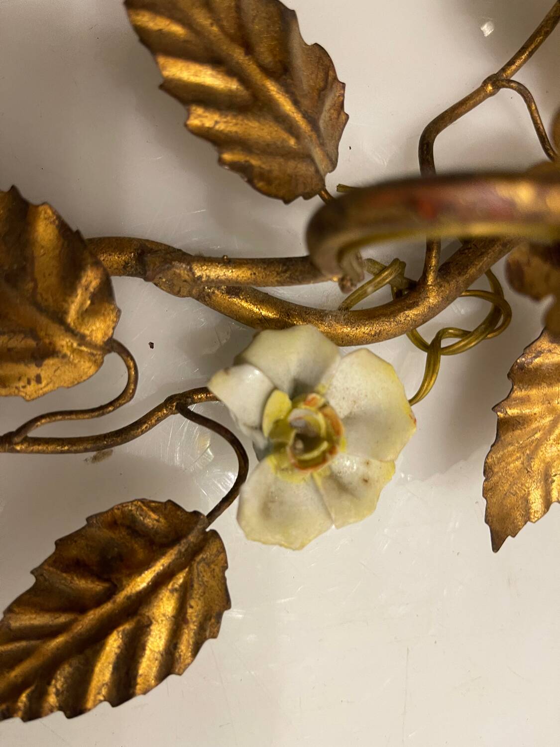 Gold Gilded Tole Sconces Set of 2