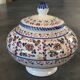 Jar, candy dish in enamelled ceramic with hand-painted decoration by p.arzobispo