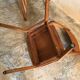 Set of 6 vintage wooden stackable chairs compass legs Germany 1960's