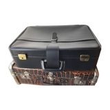 Black soft suitcase with buckle on top