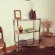 Bookcase furniture gilded and smoked glass vintage 70s Rochebobois