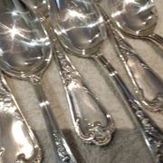 12 silver-plated dessert spoons, Ercuis silversmith, Louis XV 29