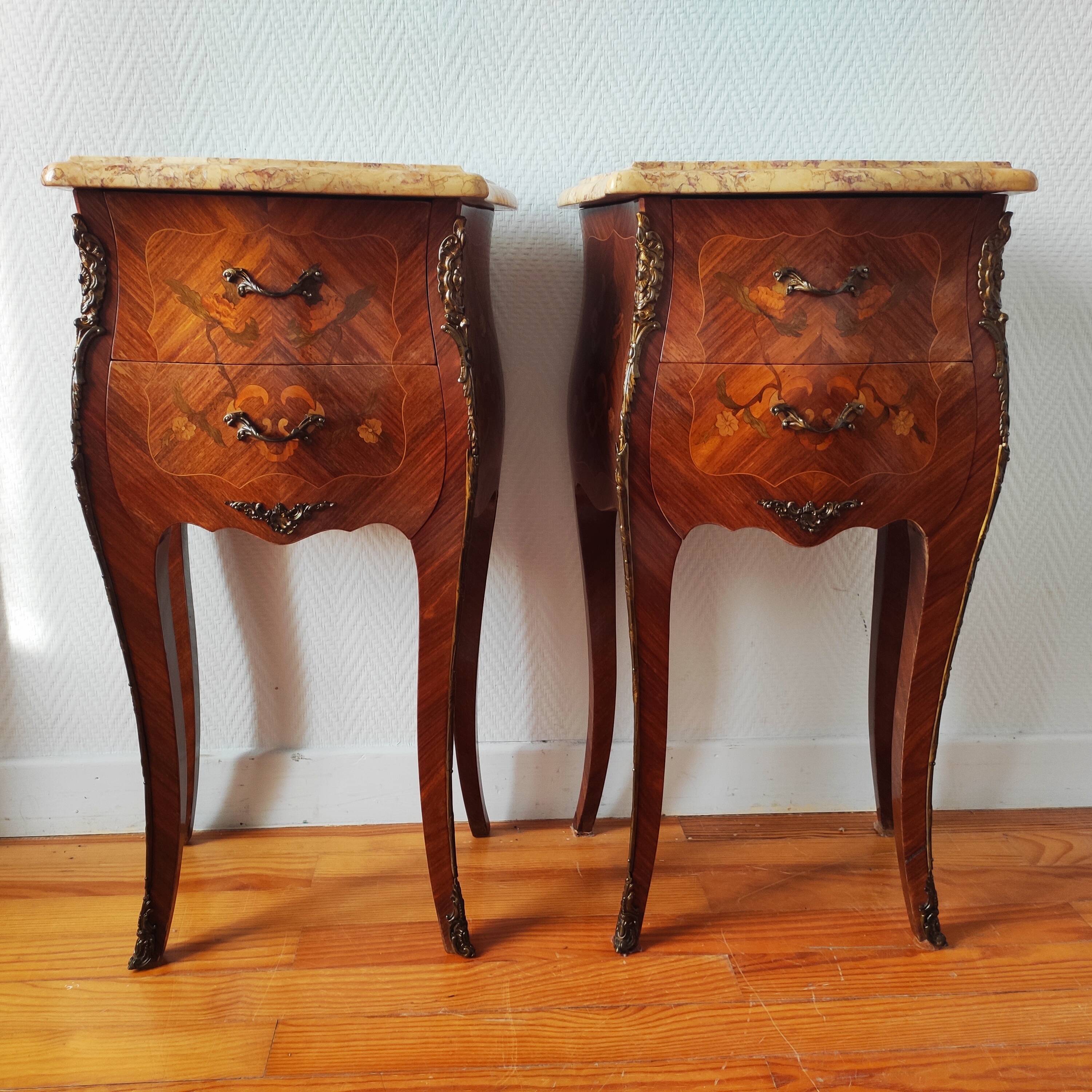 Pair of Louis XV style bedside tables