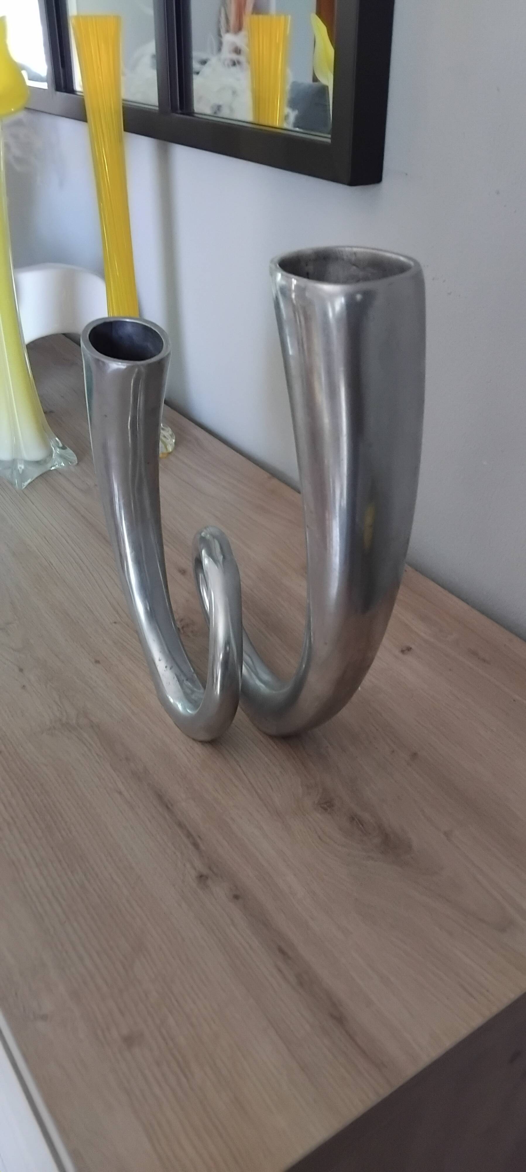 Vase soliflore Silea en aluminium, année 70-80