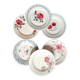 Old mismatched earthenware dinner plates