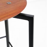 Extraordinary Danish workshop stool / fully restored / teak / steel / mid-century modern design / industrial / 1960s