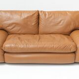 Bengodi vintage cognac leather sofas design Cini Boeri for arflex italy