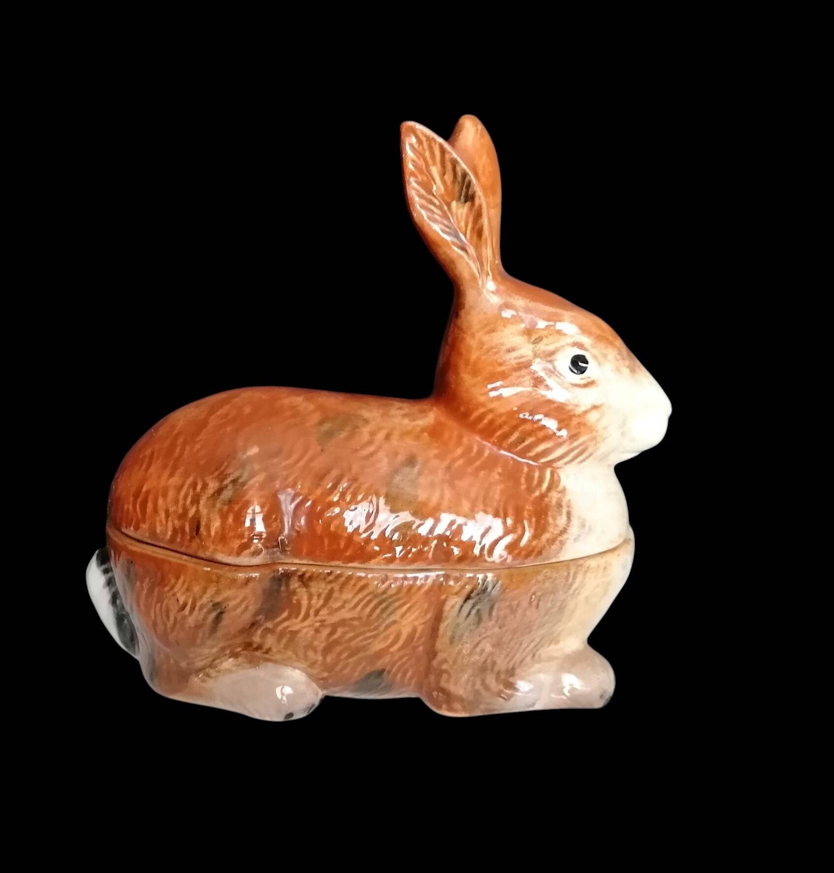 Zoomorphic majolica terrine from Portugal rabbit