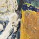 Peinture à l'huile moderniste méditerranéenne sans signature, France, milieu du 20e siècle