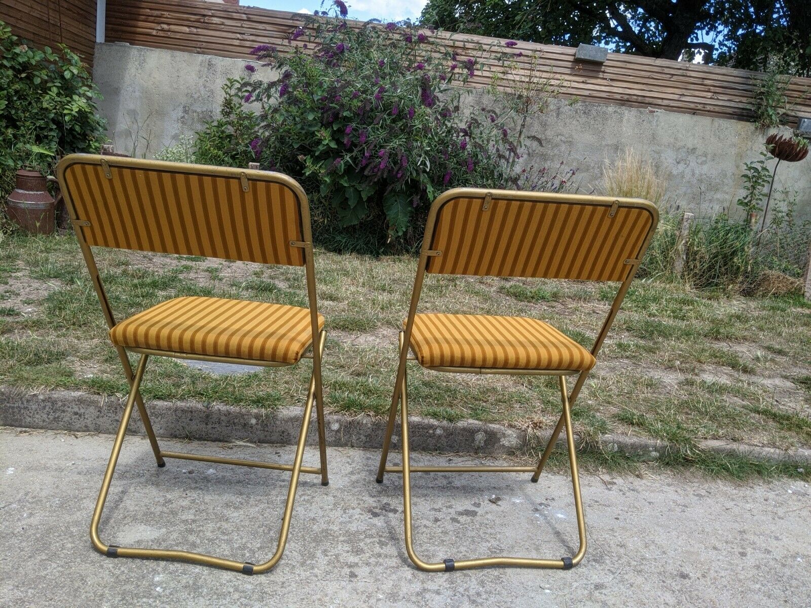 Duo of vintage lafuma foldable chairs