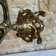 Antique Art Nouveau chandelier in gilded bronze with 3 lights – Vintage candlestick
