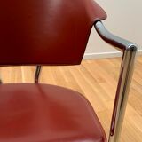 Suite of 8 designer leather chairs