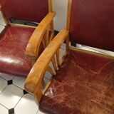 Lot of 2 wooden colonial-style armchairs