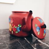 Painted pots and teapot