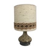 Vintage ceramic lamp blazed and lampshades in cira wool 1970s