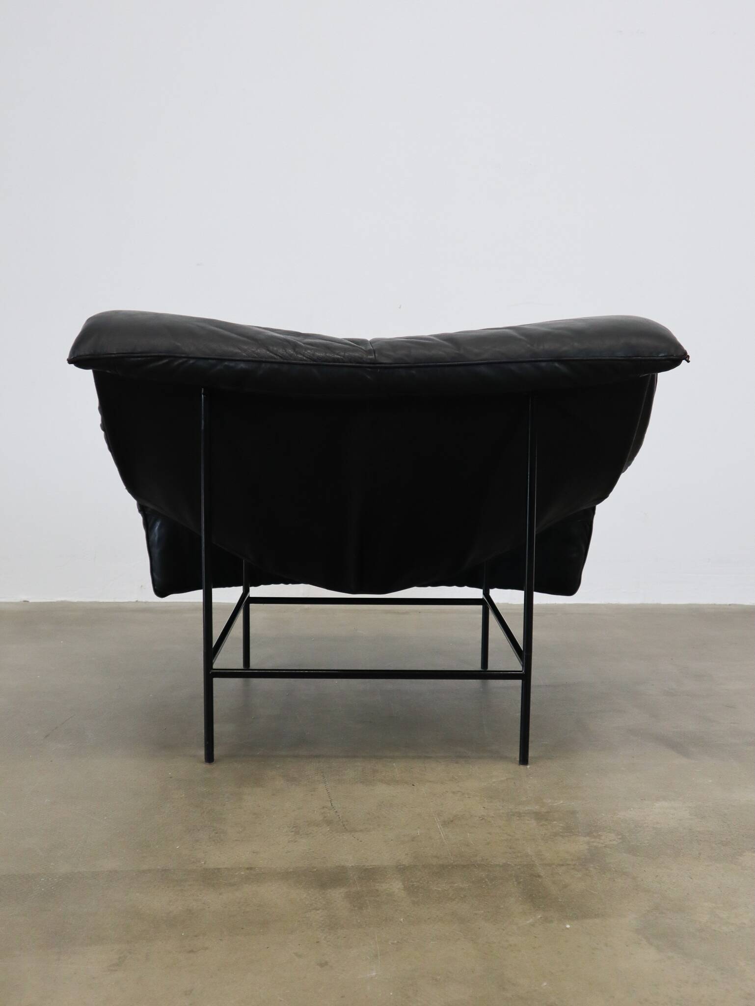 Fauteuil Butterfly vintage en cuir noir par Gerard van den Berg pour Montis