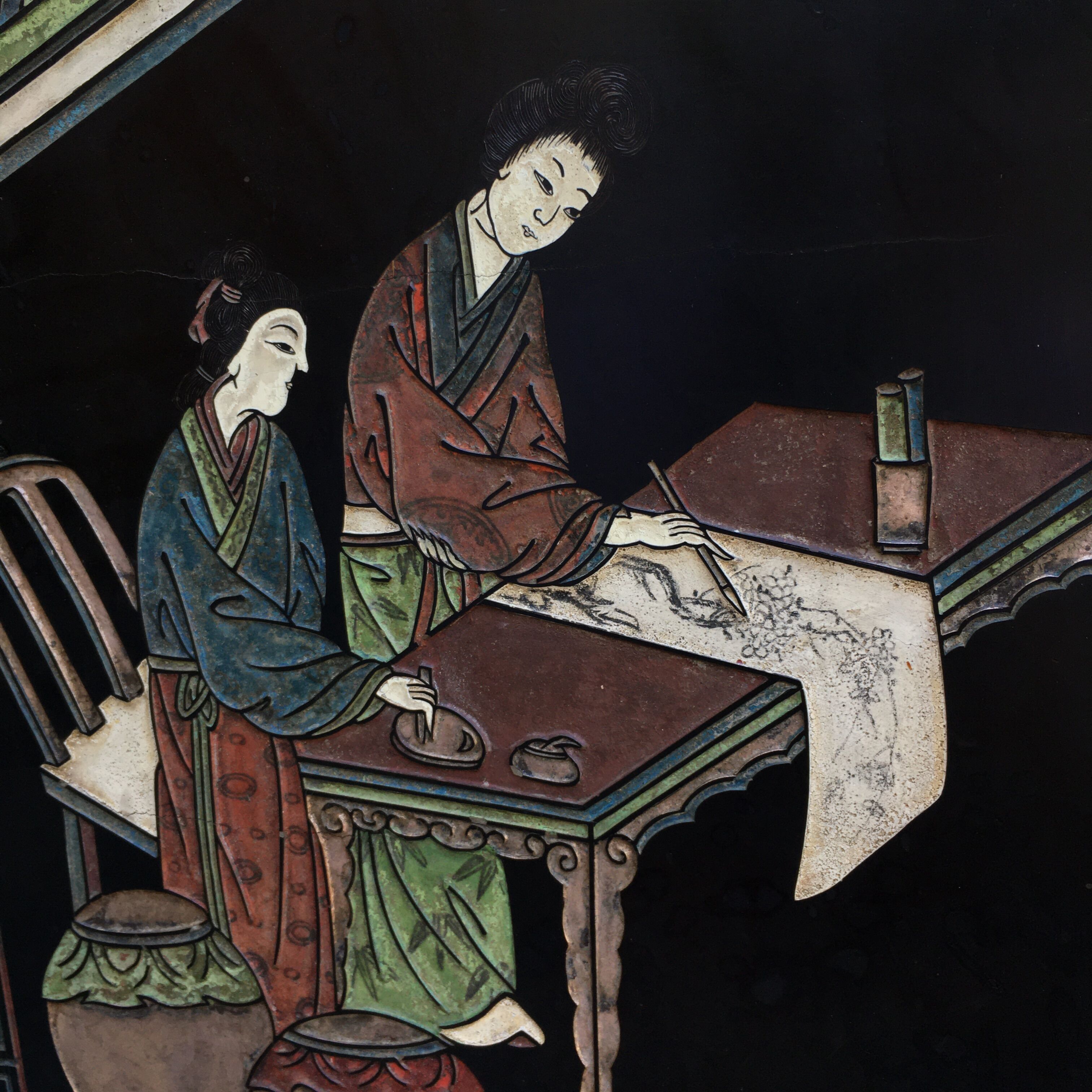 Cabinet / buffet / low laskboard cabinet of Coromandel China nineteenth century