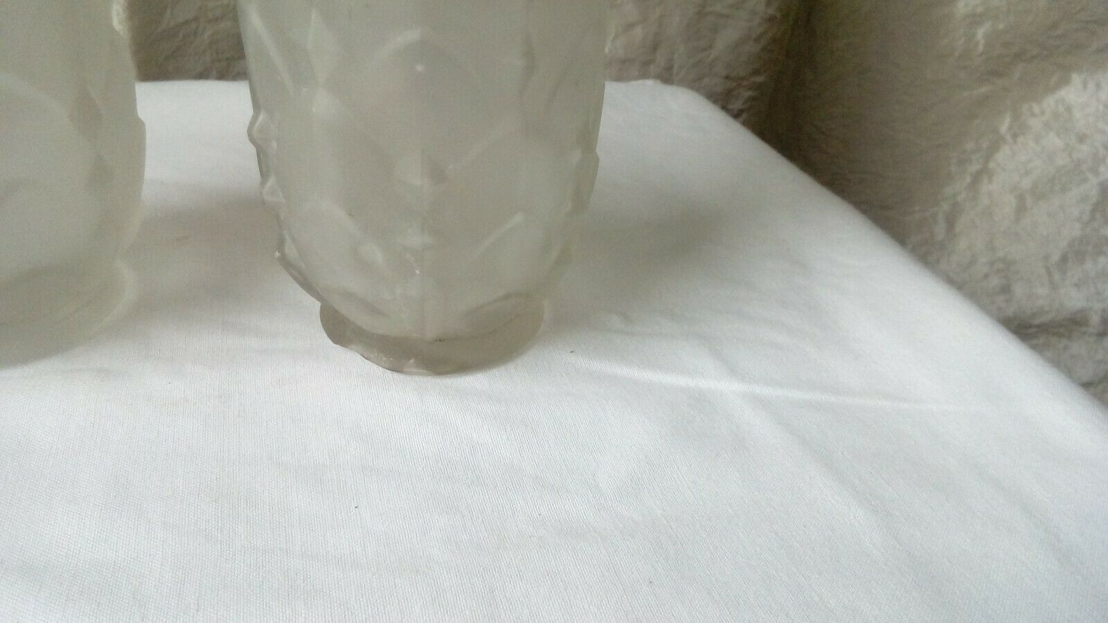 Pair of glass vases frost compress epoque art deco