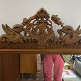 Antique pediment mirror 74x116cm