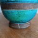 Ugo zaccagnini turquoise ceramic vase with dragon decoration