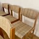Lot of 6 vintage style Baumann wooden textile chairs.