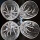 Set of 4 Vintage Engraved Crystal White Wine Glasses