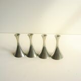 Set of 4 Art Deco candle holders by Just Andersen from the 1940s - fine elegant minimalist design.