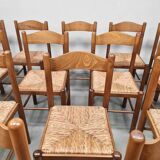 Rustic chalet rush dining chairs vintage 'Wabi Sabi'