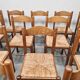 Chaises de salle à manger rustiques en jonc de mer vintage 'Wabi Sabi'