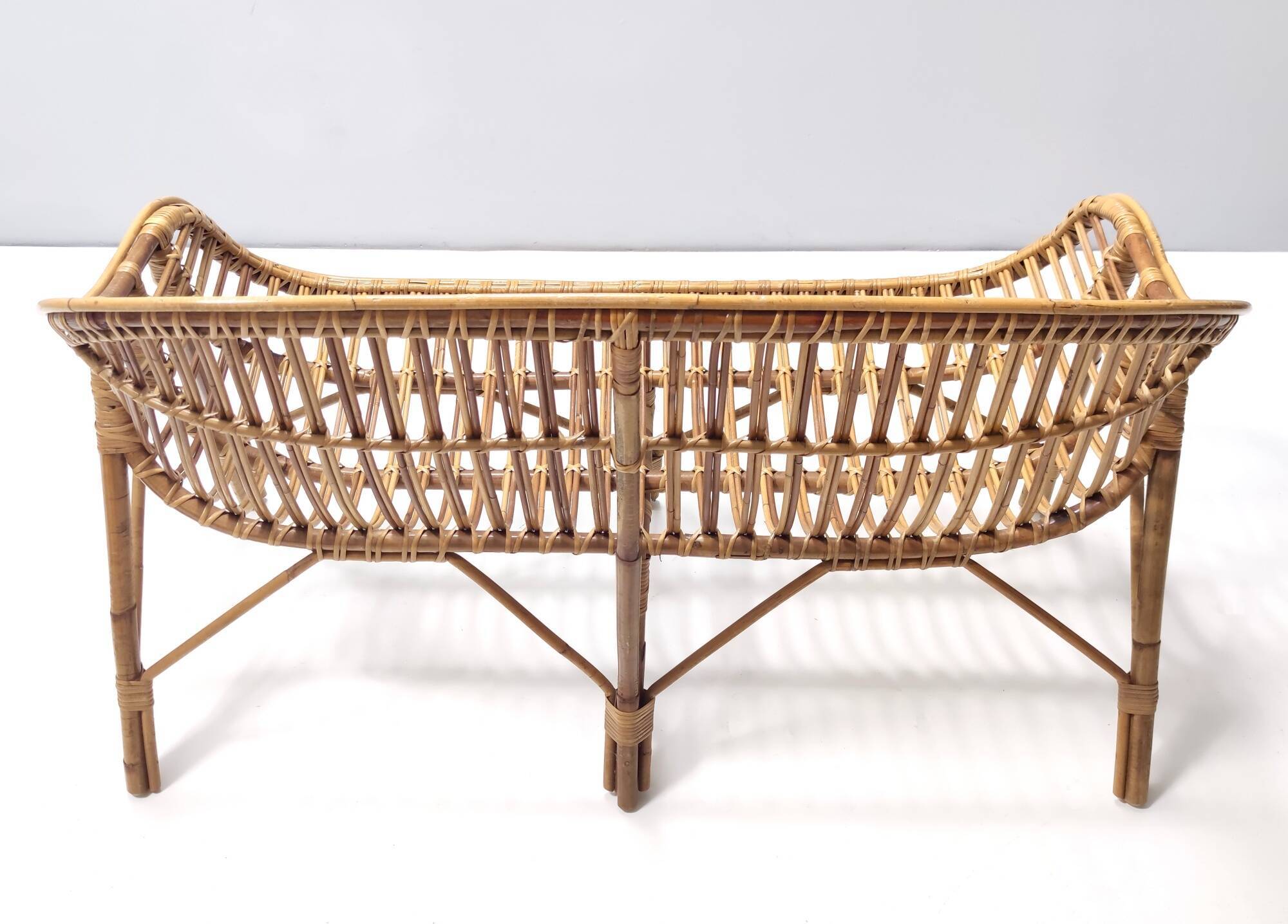 Vintage Two-Seat Bamboo Sofa, Made in Italy