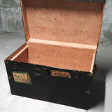 Riveted metal travel trunk