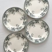 4 dessert plates ironstone "Liserons" Choisy le Roi