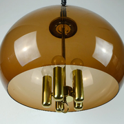 Vintage space age pendant brown acrylic and brass 1970s richard essig pendant lamp