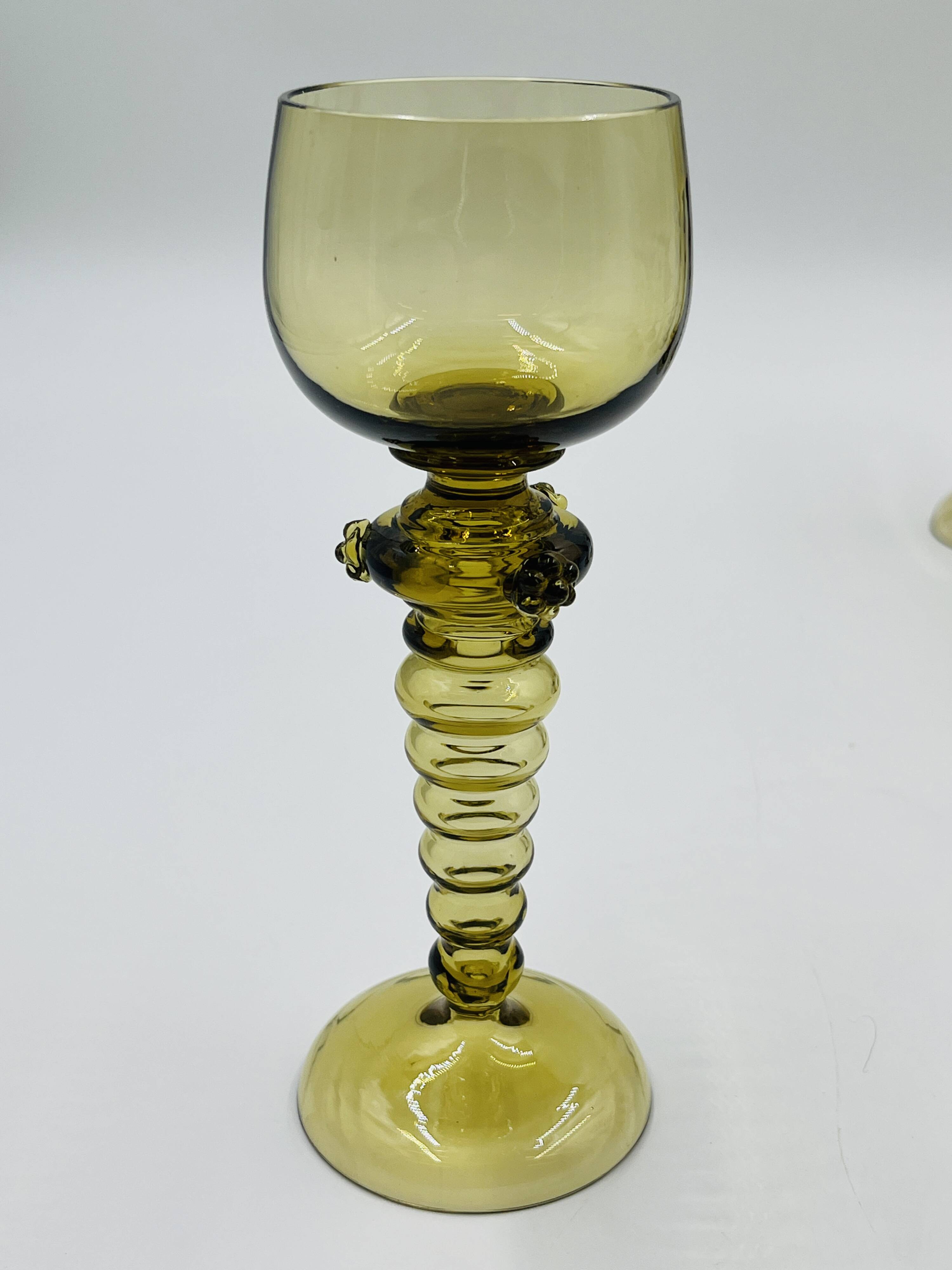 Lot de 8 verres à vin Roemer verts