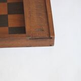 Antique wooden checkers and chess board, 1920s