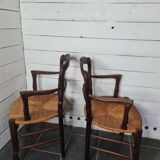 LOUIS XV style oak armchairs