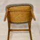 Set of 4 Scandinavian chairs year 50-60 restored anti-stain fabric gray cloud.