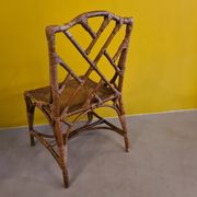 Old french chippendale bamboo chair, 1st half 20th century.