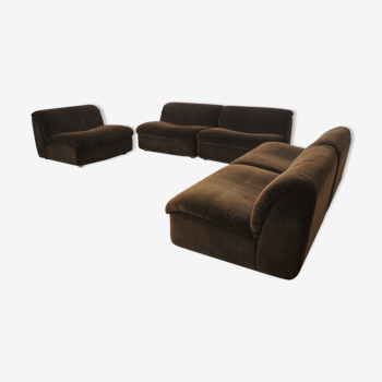 Fauteuils modulaires en chenille, 1970s, set de 5