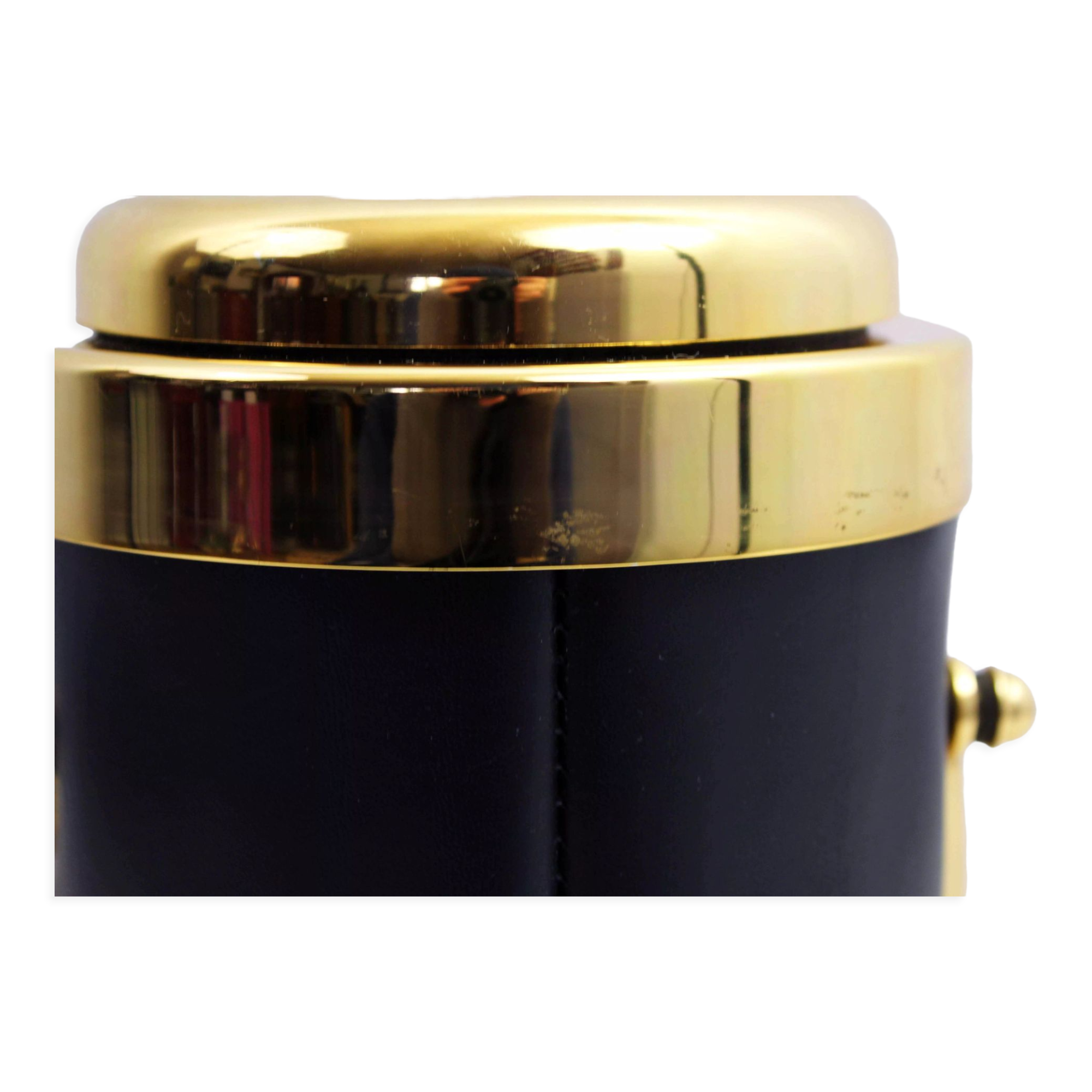Vintage leather and brass ice bucket