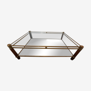 Brass and wood table