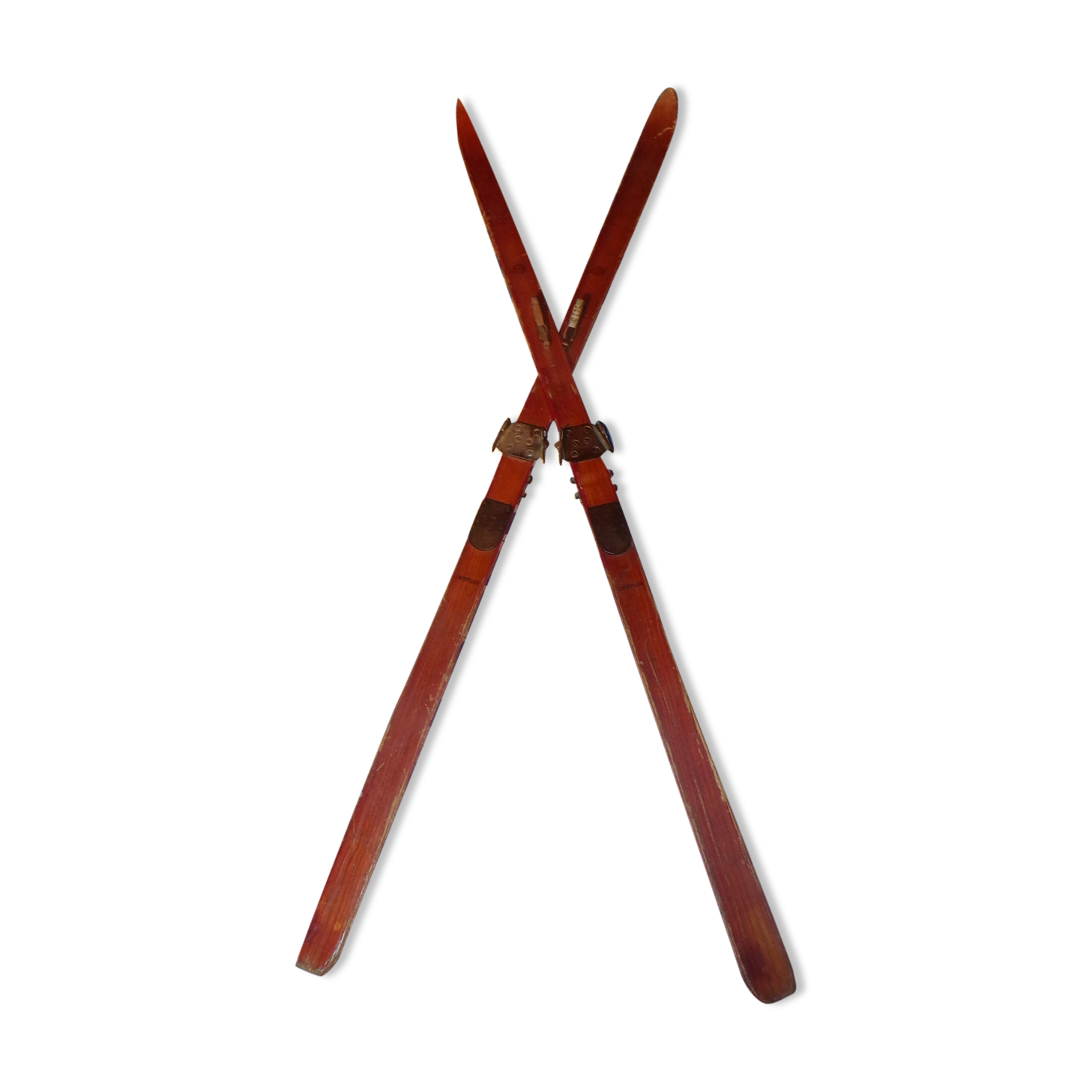Pair of vintage 2,15 m wood