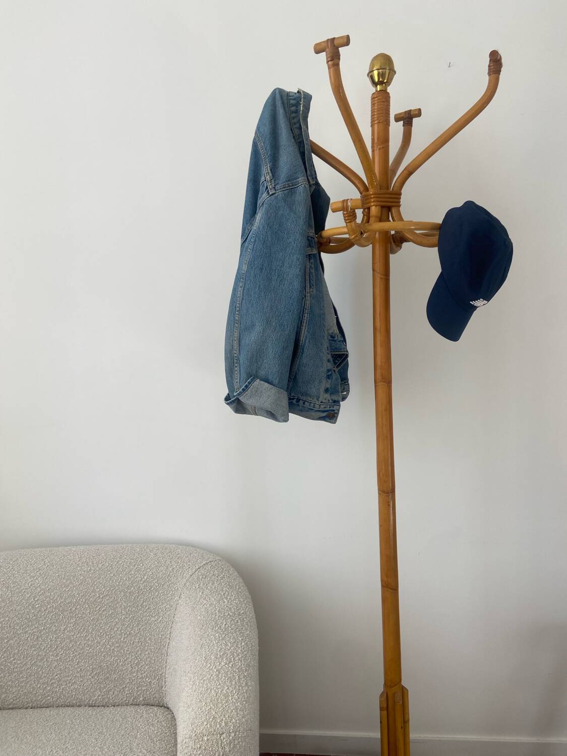 Vintage Rattan Parrot Coat Rack