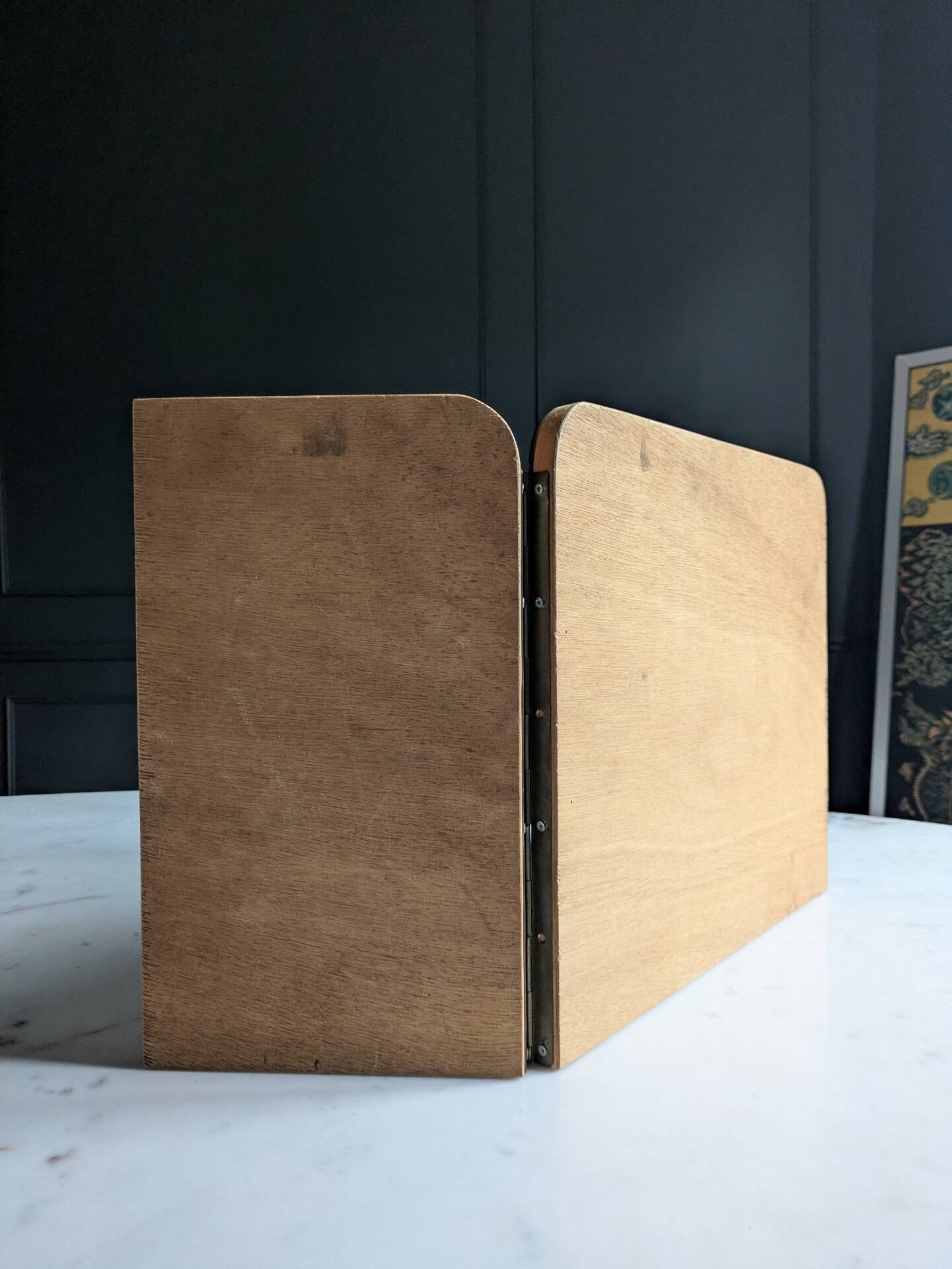 Mid-century tabletop triptych dressing mirror