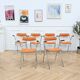 6 orange folding chairs