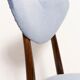 Chaise cœur en velours de coton bleu violet mid-century